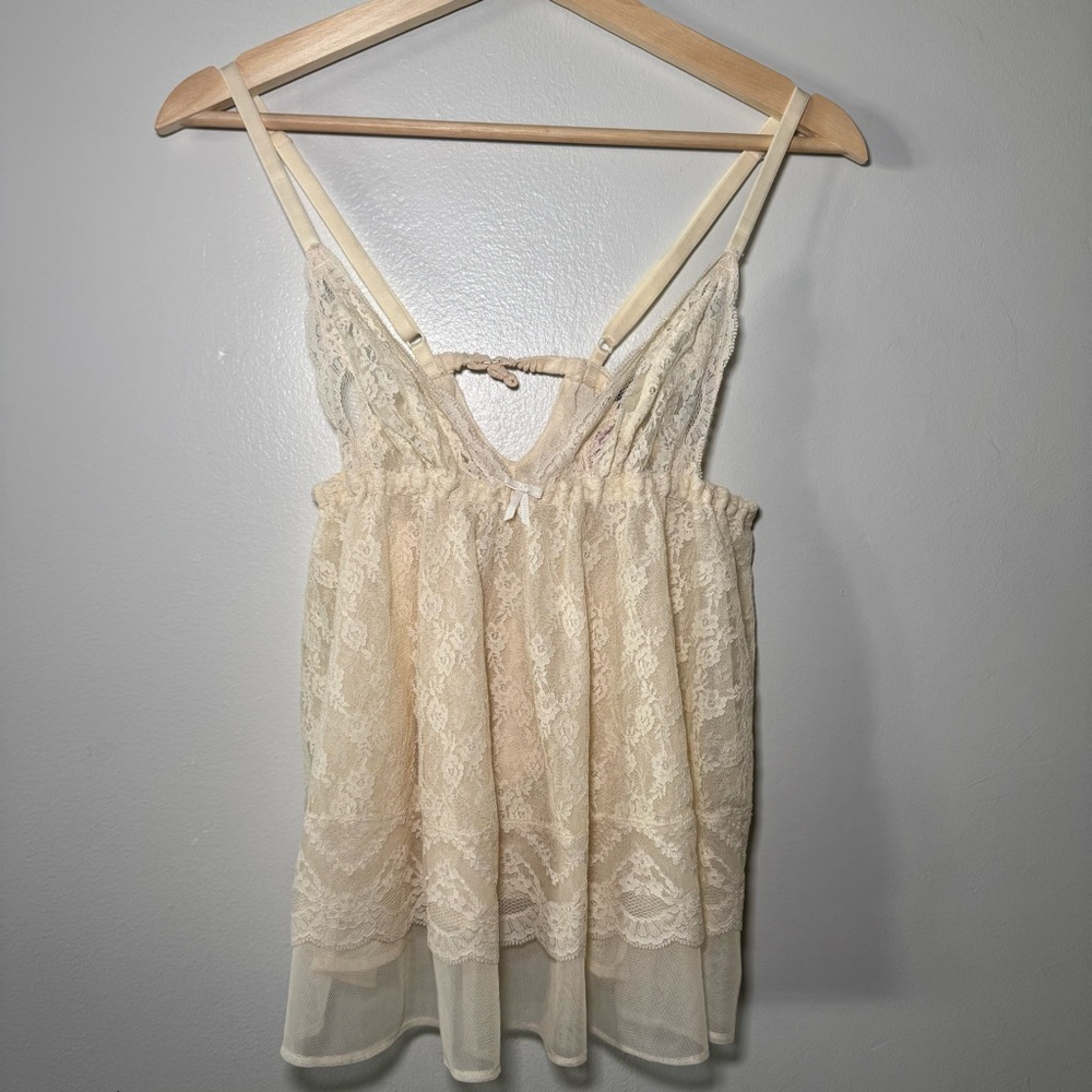 Victorias Secret Women's Baby Doll M Sexy Little Things Ivory Y2K